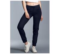 Sweathose TRIGEMA "TRIGEMA Jogginghose in leichter Sweat-Qualität", Damen, Gr. M, Normalgrößen, blau (navy), Sweatware, 50% Baumwolle, 50% Polyester, Hosen Sweathose (48196107-M) navy