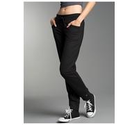 Sweathose TRIGEMA "TRIGEMA Jogginghose in leichter Sweat-Qualität", Damen, Gr. XS, US-Größen, schwarz, Sweatware, 50% Baumwolle, 50% Polyester, Hosen Sweathose (44225922-XS) schwarz
