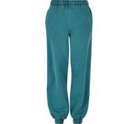 Urban Classics Ladies High Waist Stone Washed Sweat Pants in Gr. 3XL in Grün