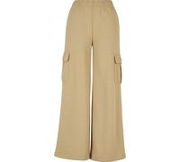 Sweathose URBAN CLASSICS "Urban Classics Damen Ladies Highwaist Wide Leg Cargo Terry Pants", Damen, Gr. 5XL, US-Größen, unionbeige, 65% Baumwolle, 35% Polyester, unifarben, loose fit, Hosen Sweathose