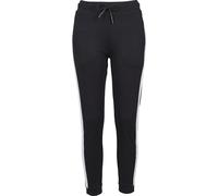 Sweathose URBAN CLASSICS "Urban Classics Damen Ladies Interlock Jogpants", Damen, Gr. XS, US-Größen, schwarz, weiß, 100% Baumwolle, gestreift, normal, Hosen Sweathose (46022915-XS) schwarz, weiß