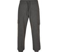 Sweathose URBAN CLASSICS "Urban Classics Herren Comfort Military Pants", Herren, Gr. L, US-Größen, grau (charcoal), 62% Viskose, 34% Polyester, 4% Elasthan, unifarben, relaxed fit, Hosen Sweathose (42