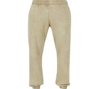 Sweathose URBAN CLASSICS "Urban Classics Herren Heavy Stone Washed Sweatpants", Herren, Gr. 5XL, US-Größen, unionbeige, 70% Baumwolle, 30% Polyester, unifarben, relaxed fit, Hosen Sweathose (57238727-