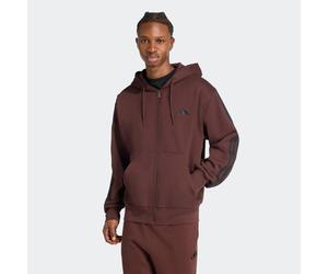 Sweatjacke ADIDAS SPORTSWEAR "ESSENTIALS 3-STREIFEN", Herren, Gr. M, schwarz (shadow braun, schwarz), Obermaterial: 55% Baumwolle, 36% Polyester, 9% Viskose, normal, ohne Ausschnitt, angesetztes Bündc