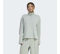 Sweatjacke ADIDAS SPORTSWEAR "SOFT LUX, REISSVERSCHLUSS BIS ZUR BRUST", Damen, Gr. L, wonder sage, Obermaterial: 51% Polyester, 25% Modal, 15% Baumwolle, 9% Elasthan, normal, Rundhals, angesetztes Bün