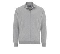 Sweatjacke AHORN SPORTSWEAR, Herren, Gr. 4XL, grau (grau, meliert), 100% Baumwolle, bestickt, unifarben, normal, hoch geschlossener Ausschnitt, Sweatjacken Sweatjacke, in sportlichem Design (52342152-