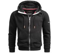 Sweatjacke ALESSANDRO SALVARINI "ASBergamo", Herren, Gr. L (52), schwarz, Obermaterial: 65% Baumwolle, 35% Polyester, Sweatjacken Sweatjacke, aus hochwertigem, warmem Material (72051959-L) schwarz