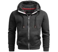 Sweatjacke ALESSANDRO SALVARINI "ASBergamo", Herren, Gr. S (48), grau (dunkelgrau), Obermaterial: 65% Baumwolle, 35% Polyester, Sweatjacken Sweatjacke, aus hochwertigem, warmem Material (78260613-S) d