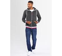 Sweatjacke ALESSANDRO SALVARINI "ASRevellio", Herren, Gr. M, grau (dunkelgrau), Obermaterial: 65% Baumwolle, 35% Polyester, Sweatjacken Sweatjacke, mit großer Kapuze (49204440-M) dunkelgrau