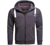 Sweatjacke ALESSANDRO SALVARINI "ASVinzent", Herren, Gr. M (50), grau (anthrazit), Obermaterial: 65% Baumwolle, 35% Polyester, Sweatjacken Sweatjacke, warmer Hoodie (78715546-M) anthrazit