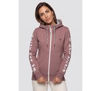 Sweatjacke ALIFE & KICKIN "JessyAK A", Damen, Gr. L (40/42), braun (plum), Sweatware, Obermaterial: 60% Baumwolle, 40% Polyester, bedruckt, figurbetont normal, ohne Ausschnitt, Rippbündchen, Sweatjack