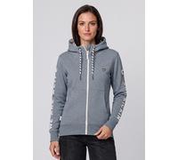 Sweatjacke ALIFE & KICKIN "JessyAK A", Damen, Gr. S (36), grau (steelblau), Sweatware, Obermaterial: 60% Baumwolle, 40% Polyester, bedruckt, figurbetont normal, ohne Ausschnitt, Rippbündchen, Sweatjac