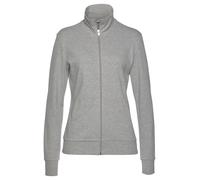 Bench. Sweatjacke, mit glänzender Logostickerei am Stehkragen 32/34 grau Damen Sweatjacken Shirts Sweatshirts Sweatjacke 32/34 hellgrau, melange