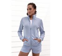 Sweatjacke BENCH. LOUNGEWEAR "- Loungejacke" Gr. 36/38, blau (hellblau meliert) Damen Sweatjacken (70772006-36) hellblau meliert