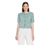 Sweatjacke BETTY BARCLAY "Damen langarm", Damen, Gr. 46, aquifer, Jersey, Obermaterial: 40% Polyester, 33% Baumwolle, 15% Viskose, 10% Polyester, 2% Elasthan, gerade hüftlang, Rundhals, Sweatjacken Sw