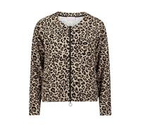 Sweatjacke BETTY BARCLAY "Damen mit Rippenstruktur", Damen, Gr. 40, grün (khaki, schwarz), Rippstrick, Obermaterial: 95% Baumwolle, 5% Elasthan, figurumspielend normal, Rundhals, Sweatjacken Sweatjack