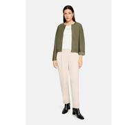 Sweatjacke BETTY BARCLAY "Damen mit Rippenstruktur", Damen, Gr. 42, grün (dusty olive), Obermaterial: 65% Polyester, 35% Baumwolle, figurumspielend normal, Rundhals, Sweatjacken Sweatjacke (95292606-4
