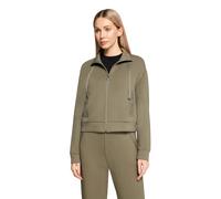 Sweatjacke BETTY BARCLAY "Damen mit Rippenstruktur", Damen, Gr. 44, dusty olive, Sweatware, Obermaterial: 54% Viskose, 40% Polyester, 6% Elasthan, figurumspielend normal, Sweatjacken Sweatjacke (46041