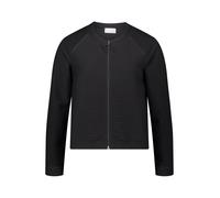 Sweatjacke BETTY BARCLAY "Damen mit Rippenstruktur", Damen, Gr. 48, schwarz, Obermaterial: 65% Polyester, 35% Baumwolle, figurumspielend normal, Rundhals, Sweatjacken Sweatjacke (12188110-48) schwarz