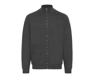 Sweatjacke BLEND "Trainingsjacke BHAndre", Herren, Gr. XXL, grau (charcoal mix), Obermaterial: 60% Baumwolle CO. 40% Polyester PES., Sweatjacken Sweatjacke (49778960-XXL) charcoal mix