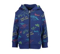 Sweatjacke BLUE SEVEN "Blue Seven Jungen Sweatjacke mit Dinos", Jungen, Gr. 128, 5700, dk blau, 80% Baumwolle, 20% Polyester, normal normal, Rundhals, normaler Saum, Sweatjacken Sweatjacke (42634608-1