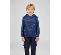 Sweatjacke BLUE SEVEN, Jungen, Gr. 122, dk blau, Sweatware, Obermaterial: 80% Baumwolle, 20% Polyester, bedruckt, Rundhals, Sweatjacken Sweatjacke (91459114-122) dk blau