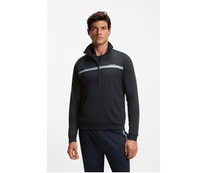 Sweatjacke BOSS "Authentic", Herren, Gr. L, dunkelblau 403, Sweatware, Obermaterial: 100% Baumwolle, unifarben, regular fit normal, Bündchen, Sweatjacken Sweatjacke, mit Streifen und Logo, regular fit