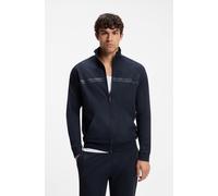 Sweatjacke BOSS "Authentic", Herren, Gr. L, dunkelblau 404, Sweatware, Obermaterial: 100% Baumwolle, regular fit normal, Bündchen, Sweatjacken Sweatjacke, mit Streifen und Logo, regular fit (90386707-
