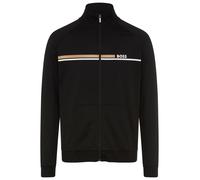 Sweatjacke BOSS "Authentic", Herren, Gr. M, schwarz 002, Sweatware, Obermaterial: 100% Baumwolle, regular fit normal, Bündchen, Sweatjacken Sweatjacke, mit Streifen und Logo, regular fit (96035823-M)