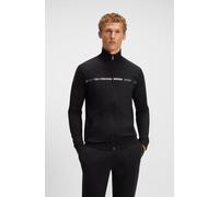 Sweatjacke BOSS "Authentic Jacket Z", Damen, Gr. XXL, schwarz 001, Jersey, Obermaterial: 100% Baumwolle, unifarben, regular fit, Bündchen, Sweatjacken Sweatjacke, aus Baumwoll-Terry mit Streifen und L