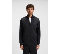 Sweatjacke BOSS GREEN "Mirror", Herren, Gr. M, dunkelblau402, Sweatware, Obermaterial: 99% Polyester, 1% Elasthan, unifarben, regular fit normal, hoch geschlossener Ausschnitt, Bündchen, Sweatjacken S