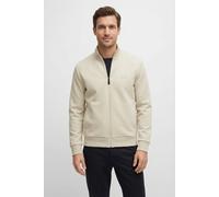 Sweatjacke BOSS GREEN "Skaz", Damen, Gr. XXL, light beige272, Sweatware, Obermaterial: 95% Baumwolle, 5% Elasthan, regular fit hüftlang, hoch geschlossener Ausschnitt, eingesetzt elastischer Bund, Swe