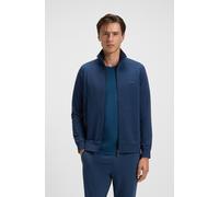 Sweatjacke BOSS "Mix&Match Jacket Z", Herren, Gr. 4XL, blau (open blau 480), Sweatware, Obermaterial: 95% Baumwolle, 5% Elasthan, Casual, Basic hüftbedeckend, hoch geschlossener Ausschnitt, Raglanärme