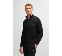 Sweatjacke BOSS "Mix&Match Jacket Z", Herren, Gr. XL (54), schwarz, Sweatware, Obermaterial: 95% Baumwolle, 5% Elasthan, kontrastfarbene Details, unifarben, regular fit hüftbedeckend, Raglanärmel Bünd