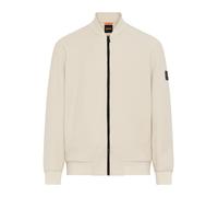 Sweatjacke BOSS ORANGE "Lisimba", Herren, Gr. XL, beige (light beige271), Jersey, Obermaterial: 100% Baumwolle, unifarben, casual, oversize normal, Rundhals, Langarm Bündchen, Sweatjacken, oversize fi