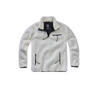 Sweatjacke BRANDIT "Brandit Herren Teddyfleece Troyer", Damen, Gr. M, weiß, 100% Polyester, unifarben, hoch geschlossener Ausschnitt, Sweatjacken Sweatjacke (72850007-M) weiß