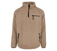 Sweatjacke BRANDIT "Brandit Herren Teddyfleece Troyer", Damen, Gr. S, camel, 100% Polyester, unifarben, hoch geschlossener Ausschnitt, Sweatjacken Sweatjacke (85159359-S) camel