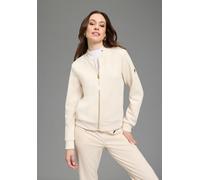 Sweatjacke BRUNO BANANI, Damen, Gr. 48/50, beige, Jersey, Obermaterial: 95% Polyester, 5% Elasthan, Strukturmuster, Basic hüftlang, Bündchen, Sweatjacken Sweatjacke, im lässigen Bomberjacken-Stil mit