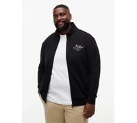 Sweatjacke "BT-SCRIPT STACK STAND COLLAR", Herren, Gr. 5XL, schwarz, Sweatware, Obermaterial: 100% Baumwolle, TOMMY HILFIGER BIG & TALL, normal normal, Rippbündchen, Sweatjacken Sweatjacke, Große Größ