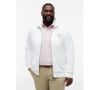 Sweatjacke "BT-SCRIPT STACK STAND COLLAR", Herren, Gr. 5XL, weiß, Sweatware, Obermaterial: 100% Baumwolle, TOMMY HILFIGER BIG & TALL, normal normal, Rippbündchen, Sweatjacken Sweatjacke, Große Größen