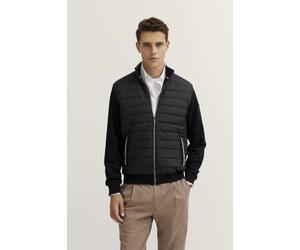Sweatjacke BUGATTI "Basic Essential", Herren, Gr. 4XL, schwarz (290, schwarz), Sweatware, 90% Baumwolle, 10% Polyester, unifarben, normal, ohne Ausschnitt, Rippbündchen, Sweatjacken Sweatjacke, Modern