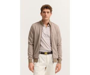 Sweatjacke BUGATTI "Elegant", Herren, Gr. XXL, beige (40, beige), Sweatware, 60% Baumwolle, 40% Polyester, unifarben, normal, ohne Ausschnitt, Sweatjacken Sweatjacke, im Jaquard-Design Modern Fit (266