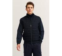 Sweatjacke BUGATTI "Regular Fit", Damen, Gr. 3XL, blau (390, marine), Sweatware, 76% Baumwolle, 18% Polyester, 6% Elasthan, unifarben, regular fit, ohne Ausschnitt, Rippbündchen, Sweatjacken Sweatjack