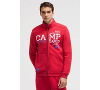 Sweatjacke CAMP DAVID, Herren, Gr. 3XL, classic rot, Material: 65% Baumwolle, 35% Polyester, bedruckt, bestickt, relaxed fit normal, hoch geschlossener Ausschnitt, eingesetzt Rippbündchen, Sweatjacken