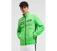 Sweatjacke CAMP DAVID, Herren, Gr. 3XL, tech grün, Material: 67% Polyester, 25% Baumwolle, 8% Elasthan, bedruckt, regular fit normal, hoch geschlossener Ausschnitt, eingesetzt Rippbündchen, Sweatjacke