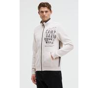 Sweatjacke CAMP DAVID, Herren, Gr. 4XL, ash, Material: 50% Baumwolle, 50% Polyester, bedruckt, bestickt, relaxed fit normal, eingesetzt Rippbündchen, Sweatjacken Sweatjacke, mit Stehkragen (88794437-4