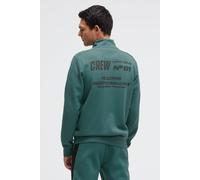 Sweatjacke CAMP DAVID, Herren, Gr. 4XL, grün (petrol grün), Material: 70% Baumwolle, 30% Polyester, bedruckt, regular fit normal, hoch geschlossener Ausschnitt, eingesetzt Rippbündchen, Sweatjacken Sw