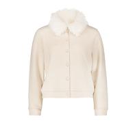 Sweatjacke CARTOON "Damen mit Kunstfellkragen", Damen, Gr. 46, beige (light beige melange), Obermaterial: 42% Viskose, 39% Polyester, 19% Polyamid. Besatz: 100% Polyester, lässig geschnitten normal, R