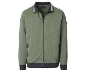 Sweatjacke CASAMODA "CASAMODA Sweatjacke gestreift", Herren, Gr. XXL, grün, 100% Baumwolle, Sweatjacken Sweatjacke (10810763-XXL) grün