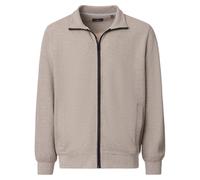 Sweatjacke CASAMODA "CASAMODA Sweatjacke uni", Herren, Gr. 4XL, beige, 90% Baumwolle, 10% Polyester, Sweatjacken Sweatjacke (37581461-4XL) beige